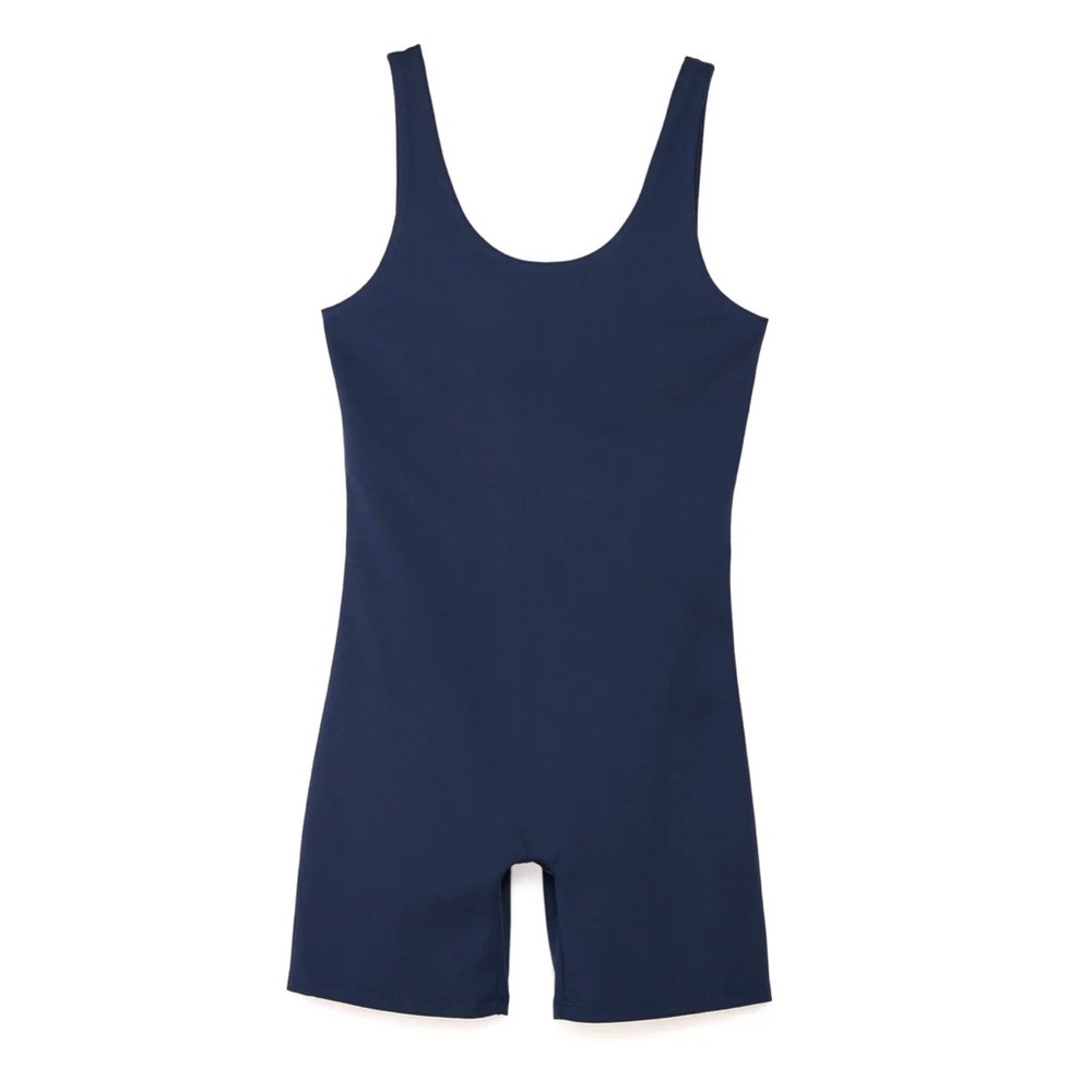 Girlfriend Collective Bike Unitard in Midnight Navy M